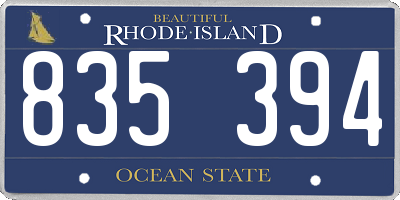 RI license plate 835394