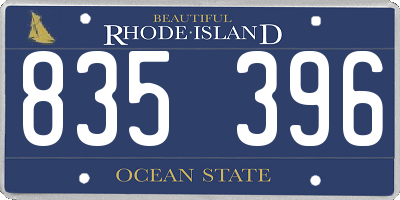 RI license plate 835396