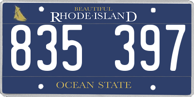 RI license plate 835397