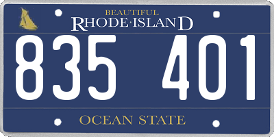 RI license plate 835401