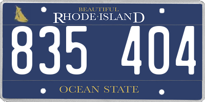 RI license plate 835404