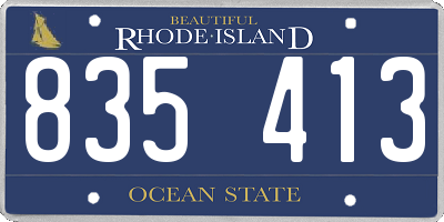 RI license plate 835413