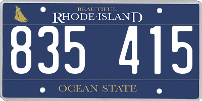 RI license plate 835415
