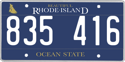 RI license plate 835416
