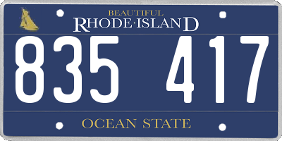 RI license plate 835417