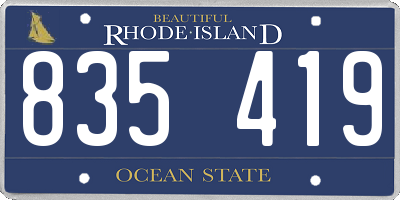 RI license plate 835419