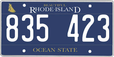 RI license plate 835423