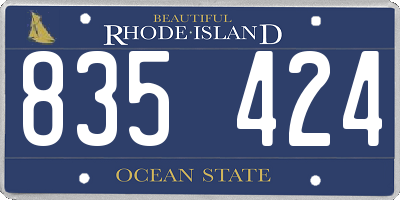 RI license plate 835424