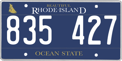 RI license plate 835427