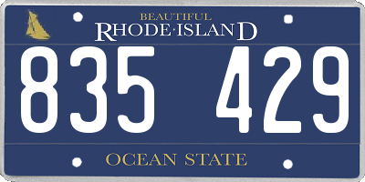 RI license plate 835429