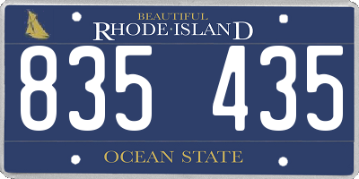 RI license plate 835435