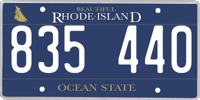 RI license plate 835440
