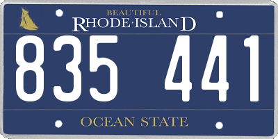 RI license plate 835441