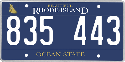 RI license plate 835443
