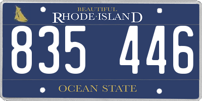 RI license plate 835446