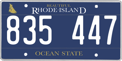 RI license plate 835447