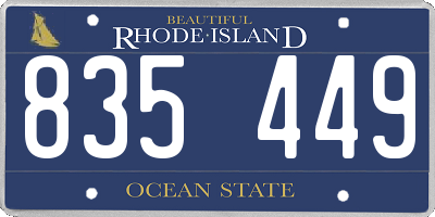 RI license plate 835449
