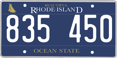 RI license plate 835450