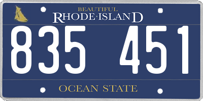 RI license plate 835451