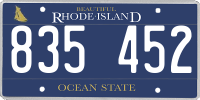 RI license plate 835452