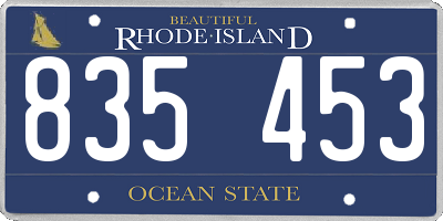 RI license plate 835453