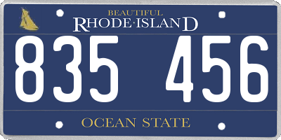RI license plate 835456