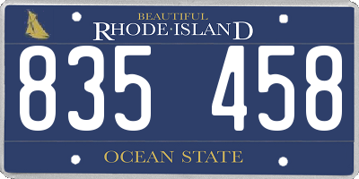 RI license plate 835458