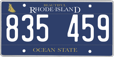 RI license plate 835459