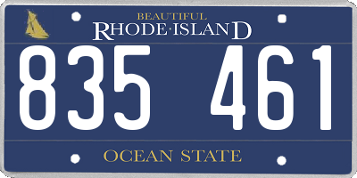RI license plate 835461