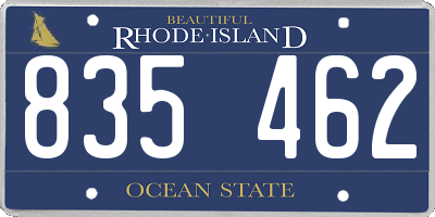RI license plate 835462