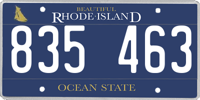 RI license plate 835463