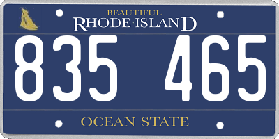 RI license plate 835465
