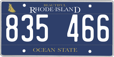 RI license plate 835466