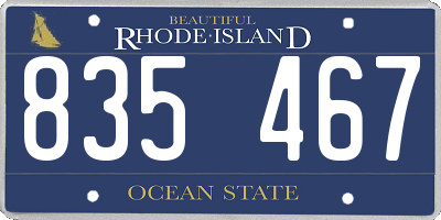 RI license plate 835467