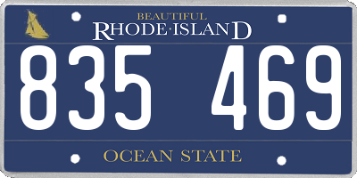 RI license plate 835469