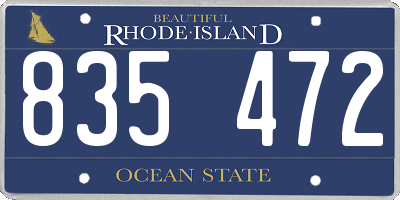 RI license plate 835472