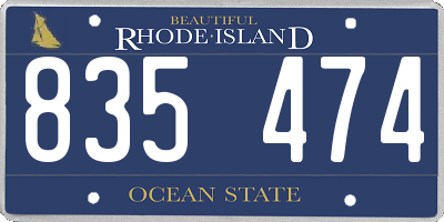 RI license plate 835474
