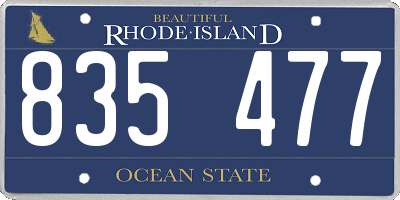 RI license plate 835477