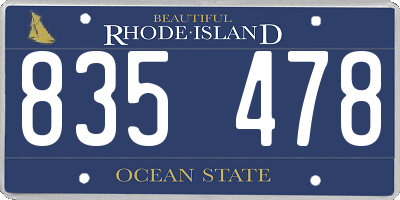 RI license plate 835478