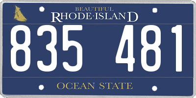 RI license plate 835481