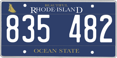 RI license plate 835482