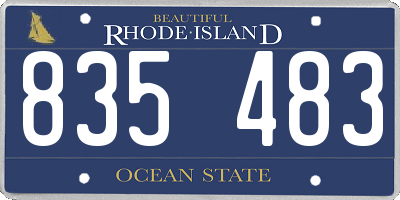 RI license plate 835483