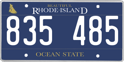 RI license plate 835485