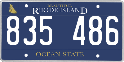 RI license plate 835486