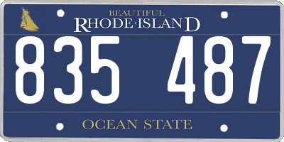 RI license plate 835487