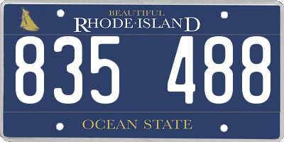 RI license plate 835488