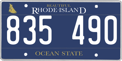 RI license plate 835490