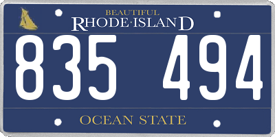 RI license plate 835494