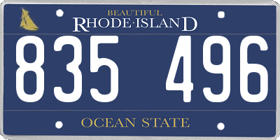 RI license plate 835496
