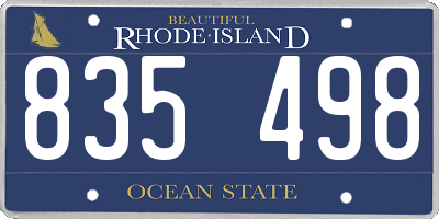 RI license plate 835498